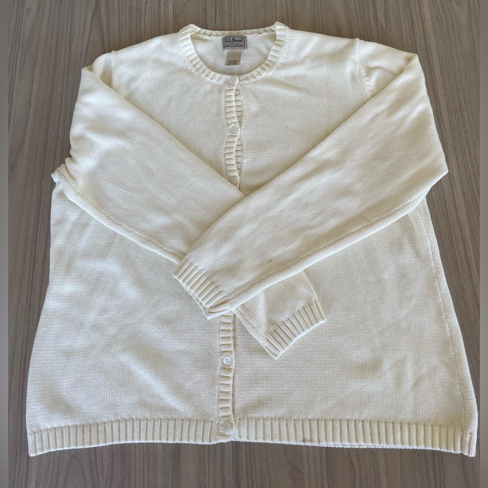 L.L. Bean Cream Cardigan Sweater